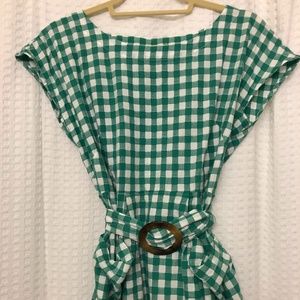 Green Gingham Blouse Maeve by Anthropologie